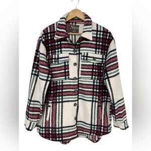 Natural Reflections Size L Plaid Shacket Shirt Jacket
